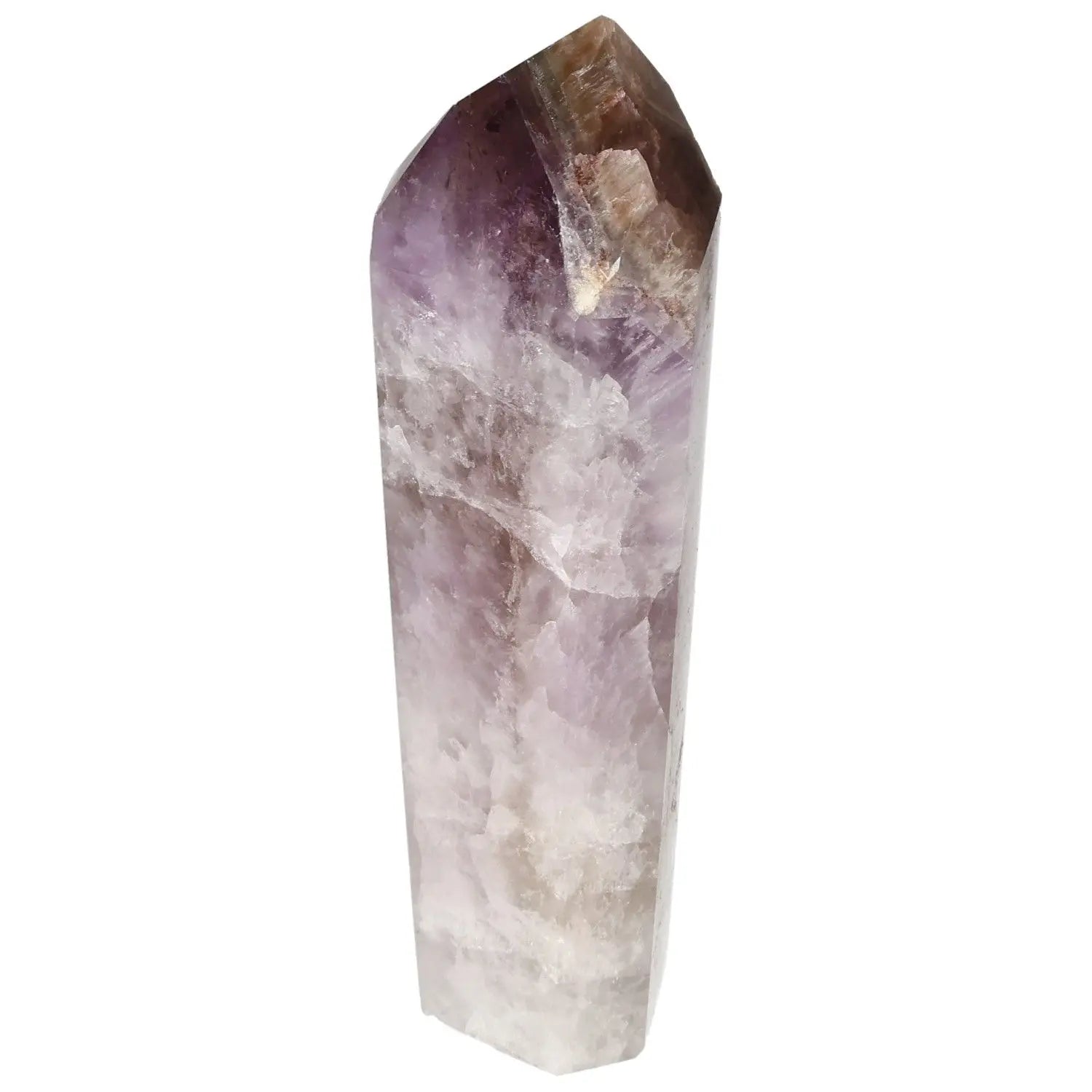 Seven Point Polished Amethyst crystal by Sylvia Crystals, known for stress relief and energy rejuvenation, luxury and nature fusion.