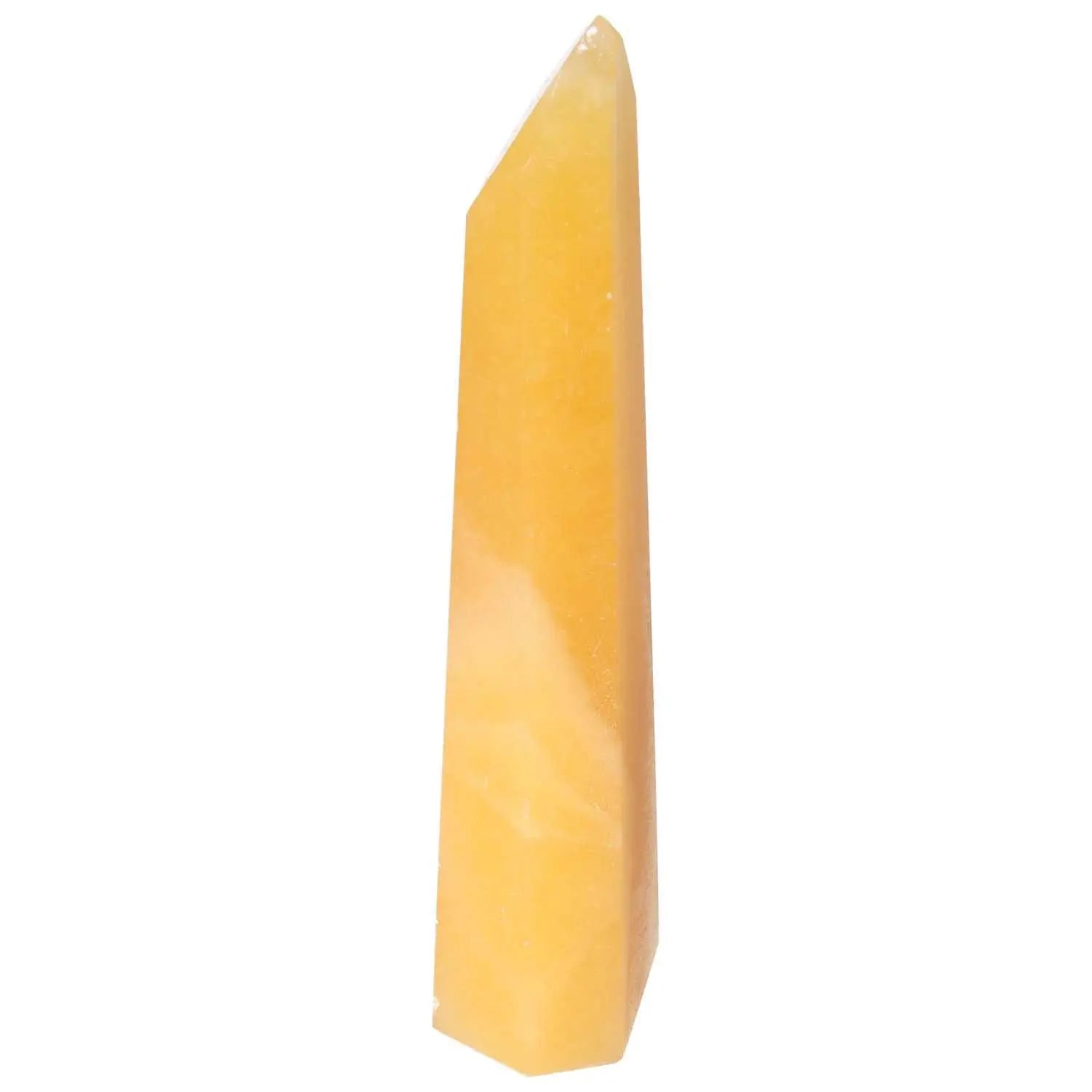 Mexican Calcite Obelisk from Sylvia Crystals, enhancing self-confidence and goal achievement through superior craftsmanship.