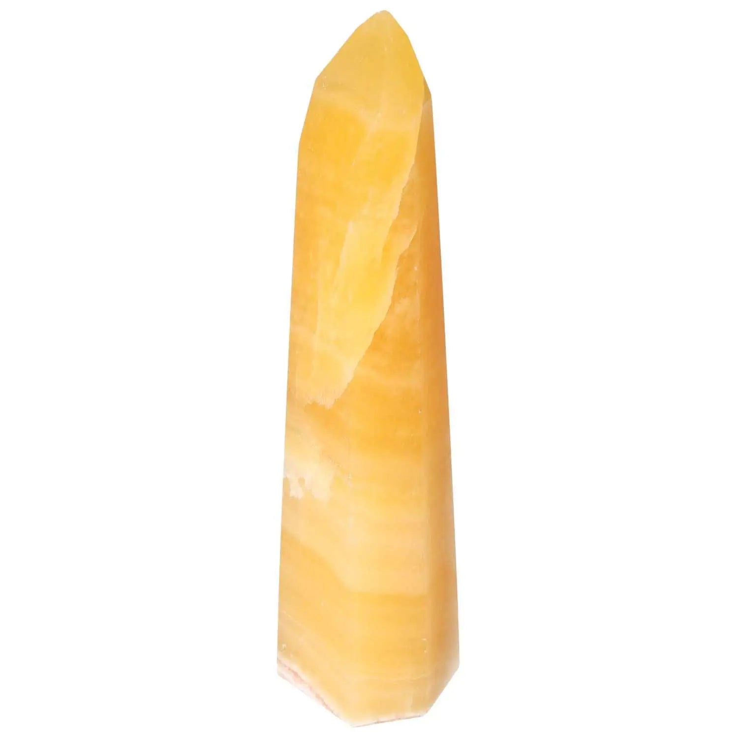 Mexican Calcite Obelisk from Sylvia Crystals, enhancing confidence, motivation, and learning. Premium decorative mineral piece.