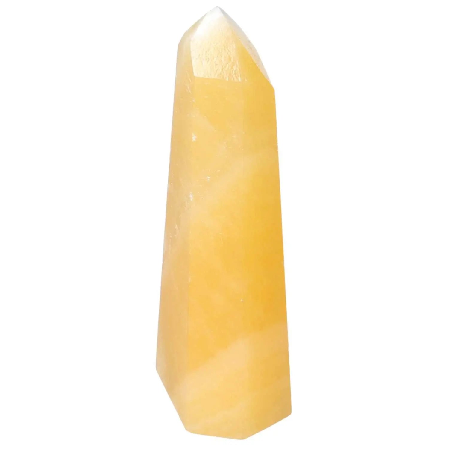 Mexican Calcite Obelisk for enhancing self-confidence and motivation from Sylvia Crystals.