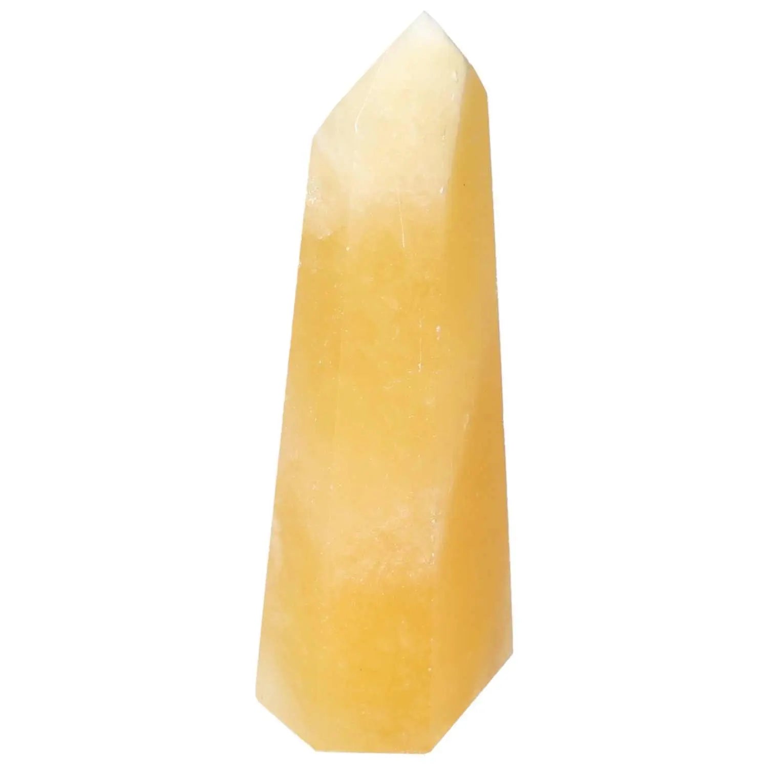 Mexican Calcite Obelisk from Sylvia Crystals, a premium handpicked artifact boosting motivation and energy, ideal for any space.