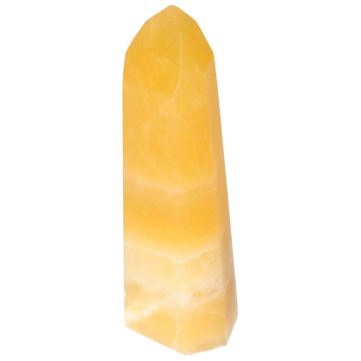 Mexican Calcite Obelisk from Sylvia Crystals, enhancing self-confidence and goal achievement, premium quality artifact.