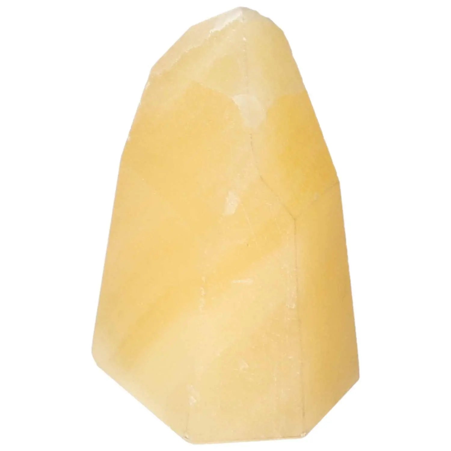 Mexican Calcite Obelisk crystal by Sylvia Crystals, enhances self-confidence and goal achievement.