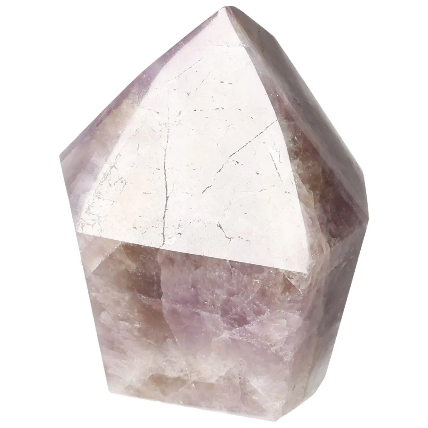 Seven Point Polished Amethyst crystal enhancing concentration and reducing stress, handpicked Sylvia Crystals luxury gemstone.
