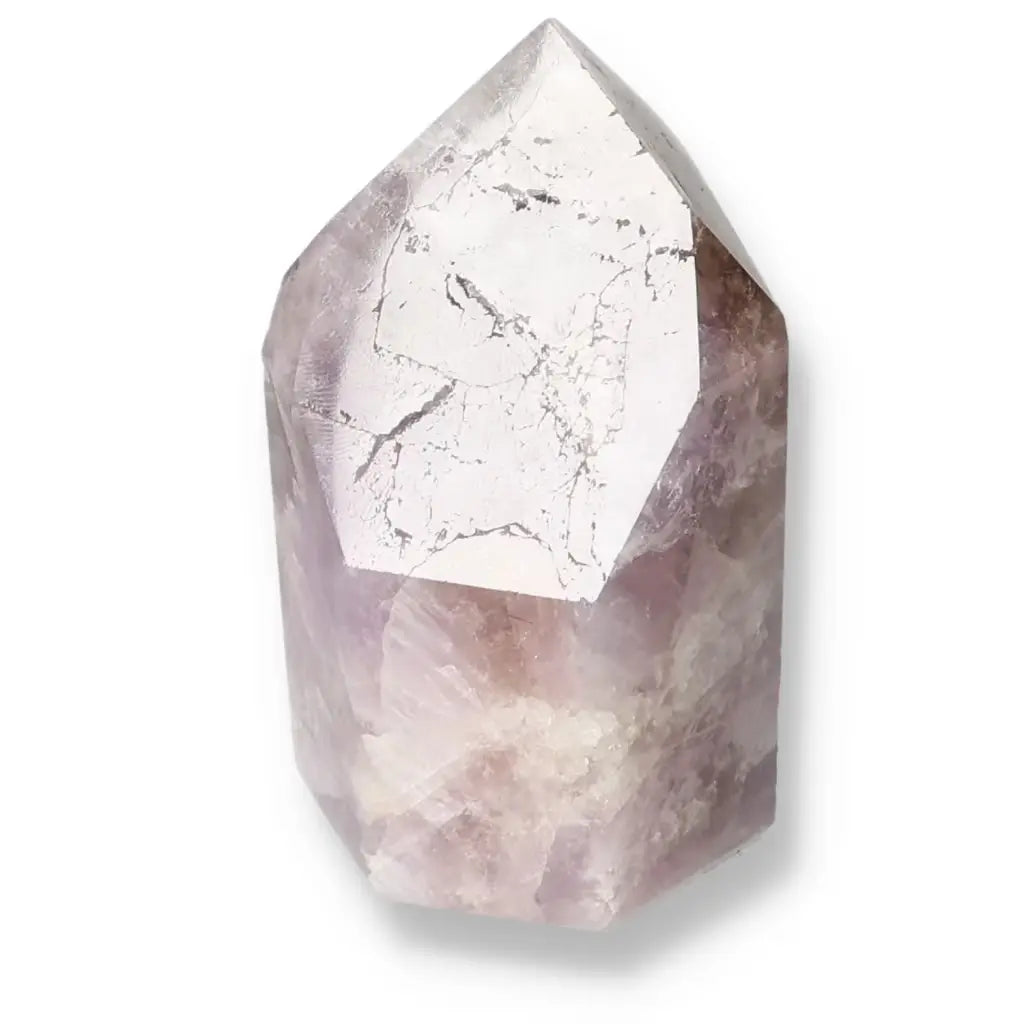 Seven Point Polished Amethyst crystal by Sylvia Crystals, enhancing spiritual awareness and luxury living.
