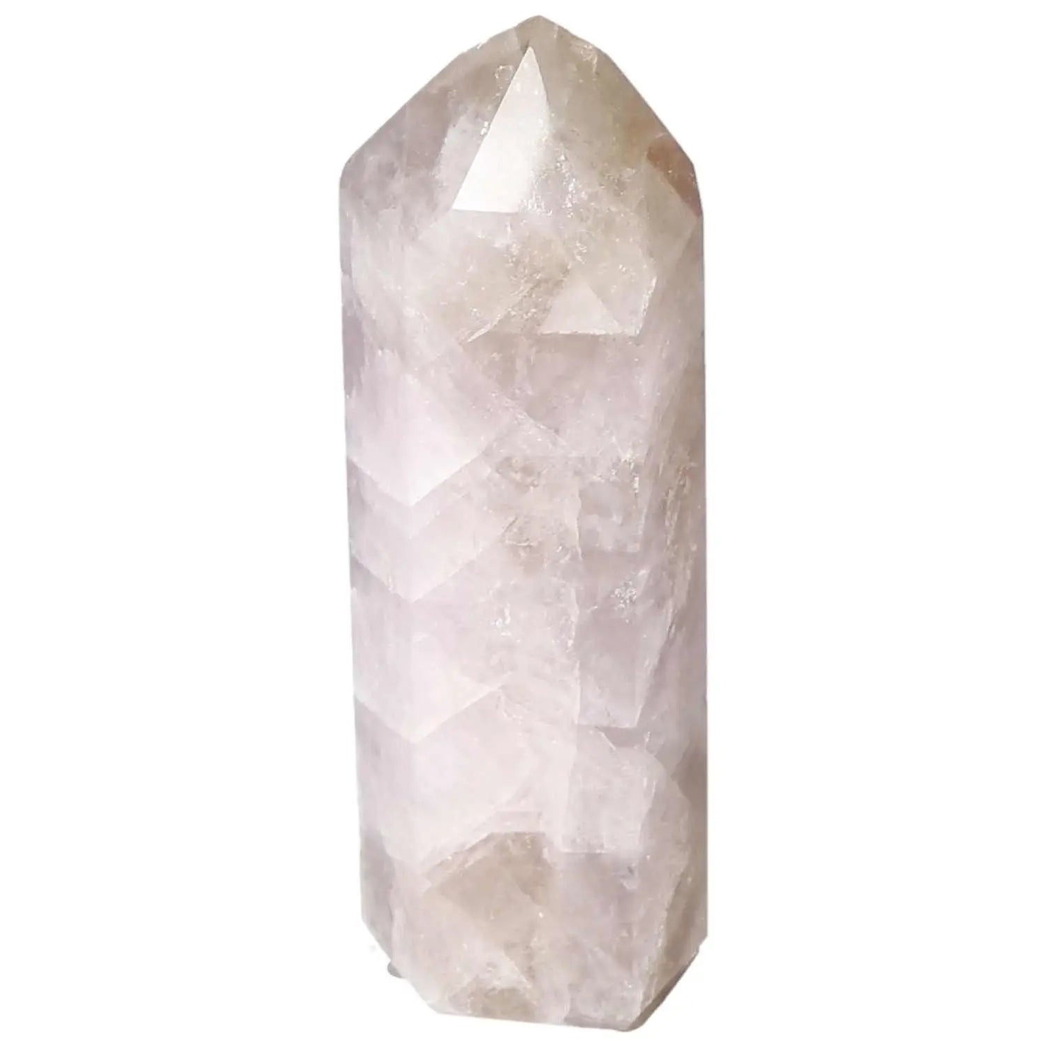 Seven Point Polished Amethyst crystal by Sylvia Crystals, symbolizing spiritual awakening and emotional balance, against white background.