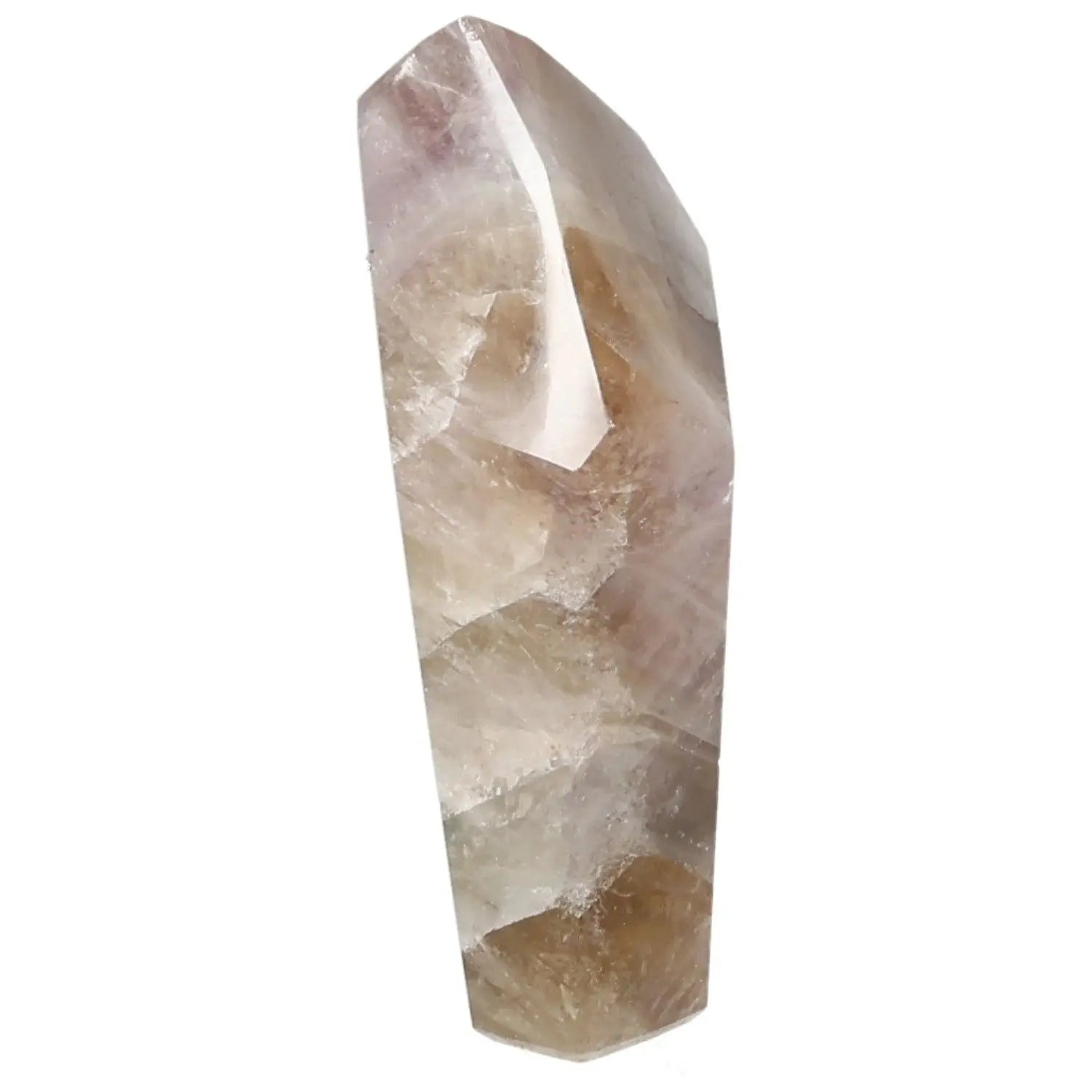 Seven Point Polished Amethyst by Sylvia Crystals, known for stress reduction and energy enhancement, perfect for emotional balance.