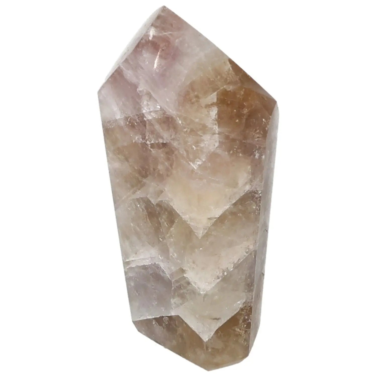 Seven Point Polished Amethyst crystal by Sylvia Crystals, known for stress reduction and energy boosting properties.
