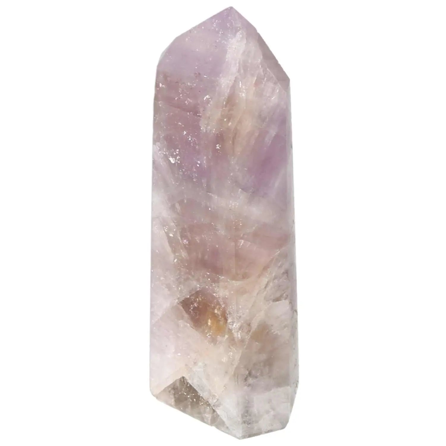 Seven Point Polished Amethyst Crystal by Sylvia Crystals, luxury gemstone for stress relief and spiritual refinement.