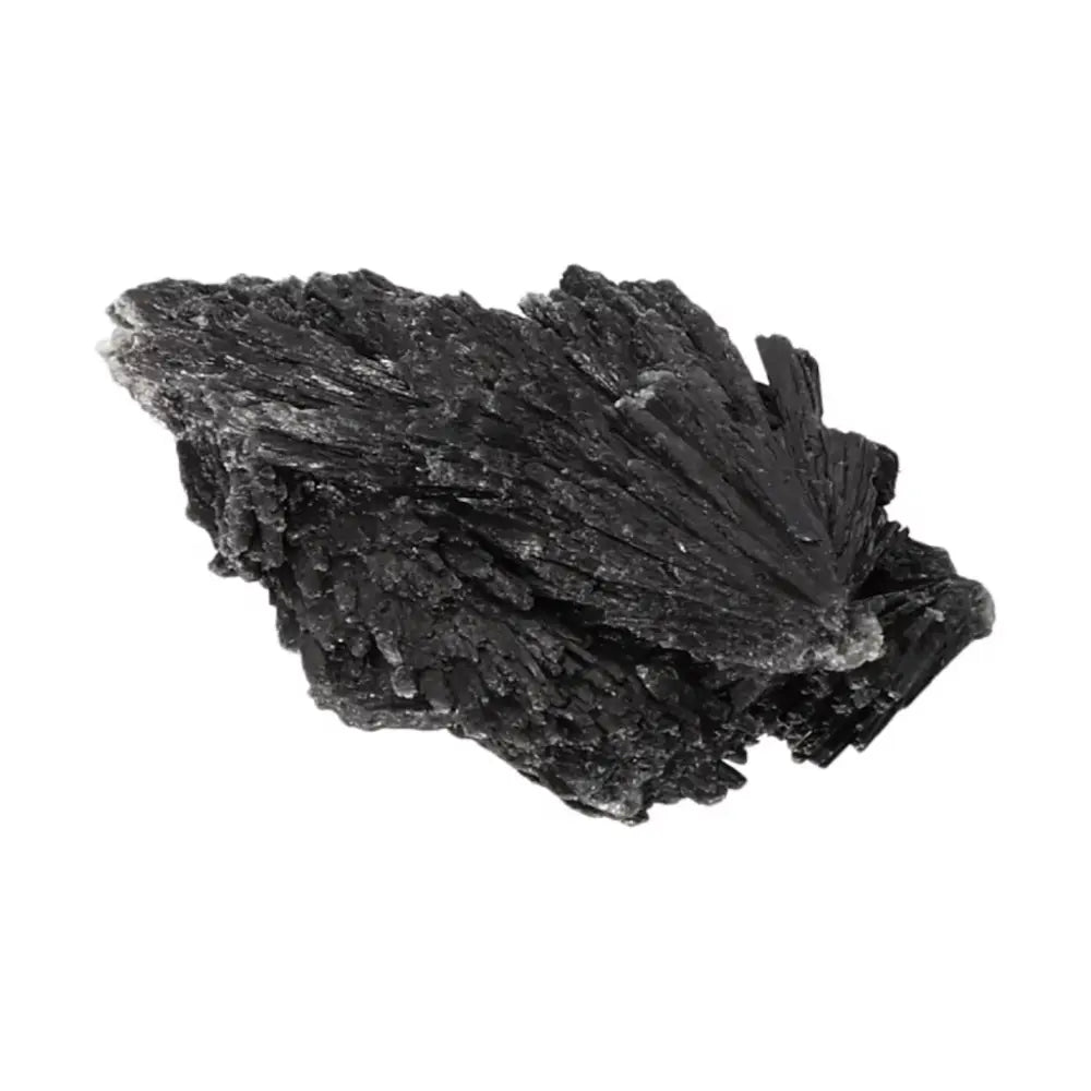 Black Kyanite crystal from Sylvia Crystals, ideal for meditation and energy harmonization, showcasing unique natural formations.
