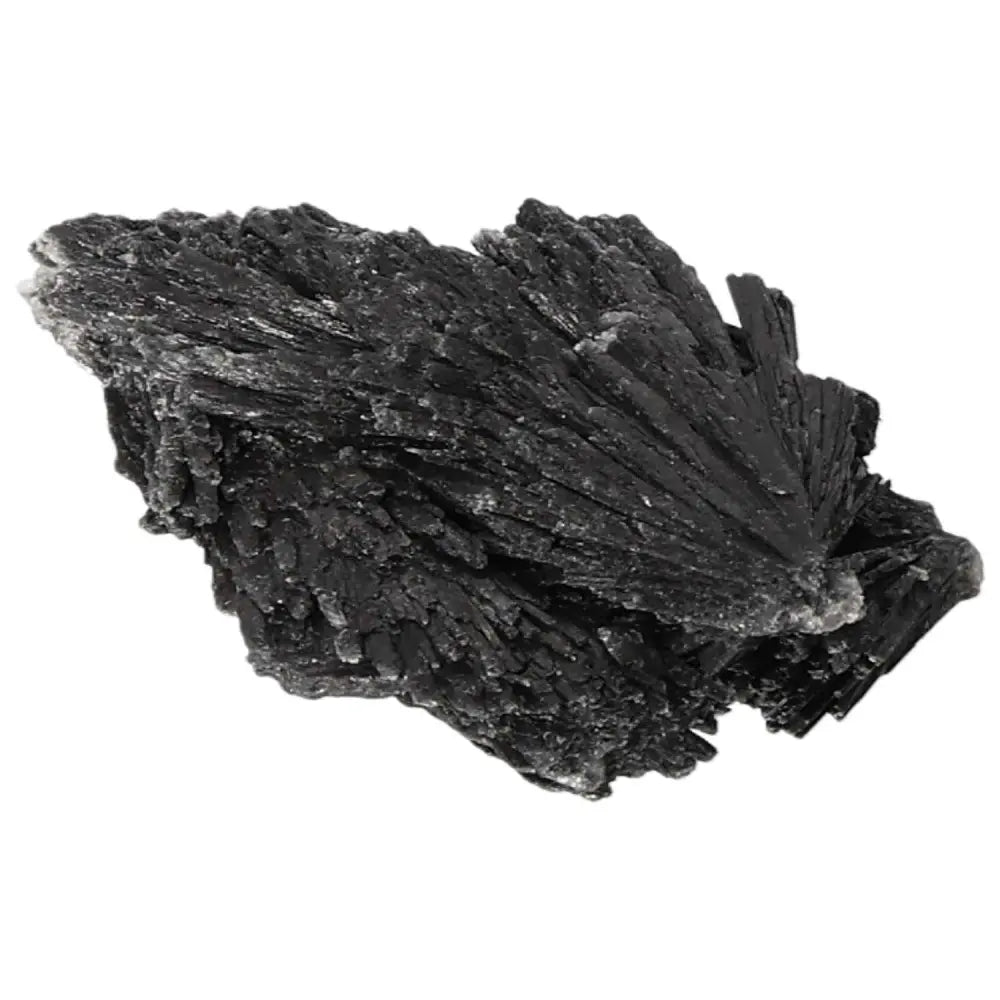 Black Kyanite crystal from Sylvia Crystals, known for its meditation benefits and energy harmonization.