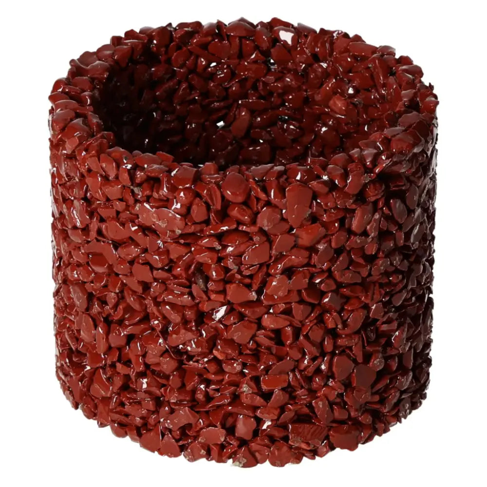 Elegant Red Jasper candle holder with rich earthy tones, crafted by Sylvia Crystals, showcasing intricate natural patterns.