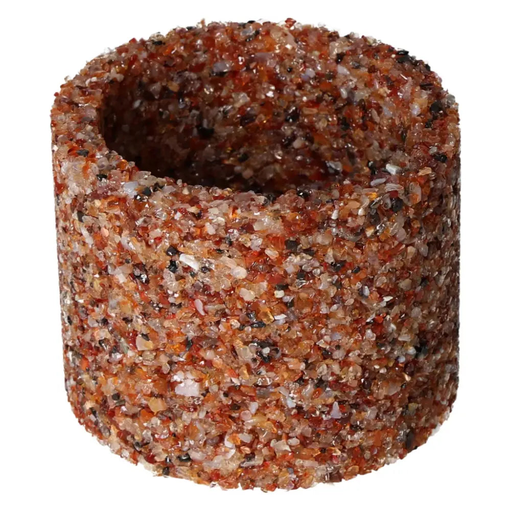 Elegant Cornelian M candle holder with textured crystal finish, enhancing decor with energy-boosting carnelian stone.