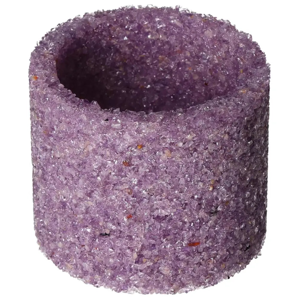 Amethyst candle holder, luxury decorative pot cover for tranquility and energy, crafted with genuine amethyst by Sylvia Crystals.