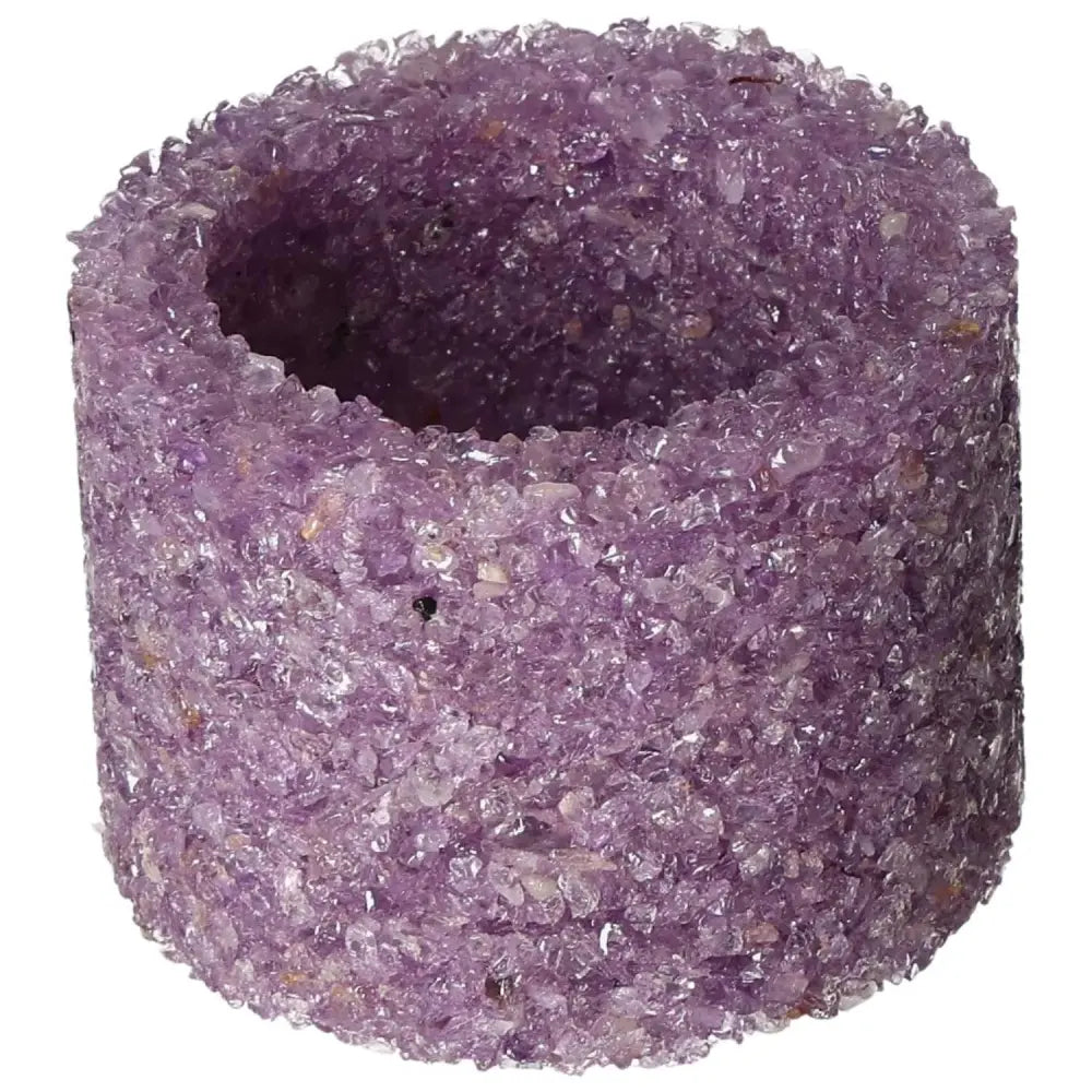 Luxurious Candle Holder Amethyst S by Sylvia Crystals; handcrafted with premium amethyst for tranquility and elegance.