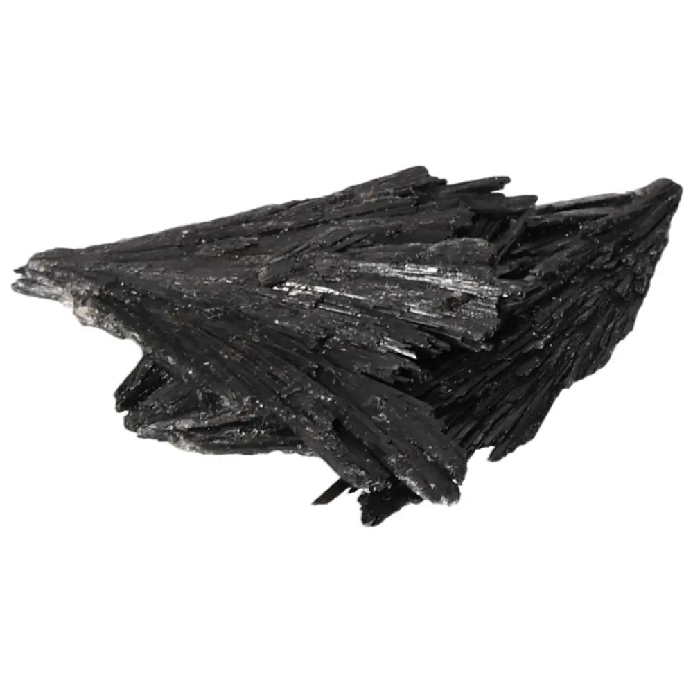 Black Kyanite crystal from Sylvia Crystals, renowned for its transformative power, introspection, and mental clarity benefits.