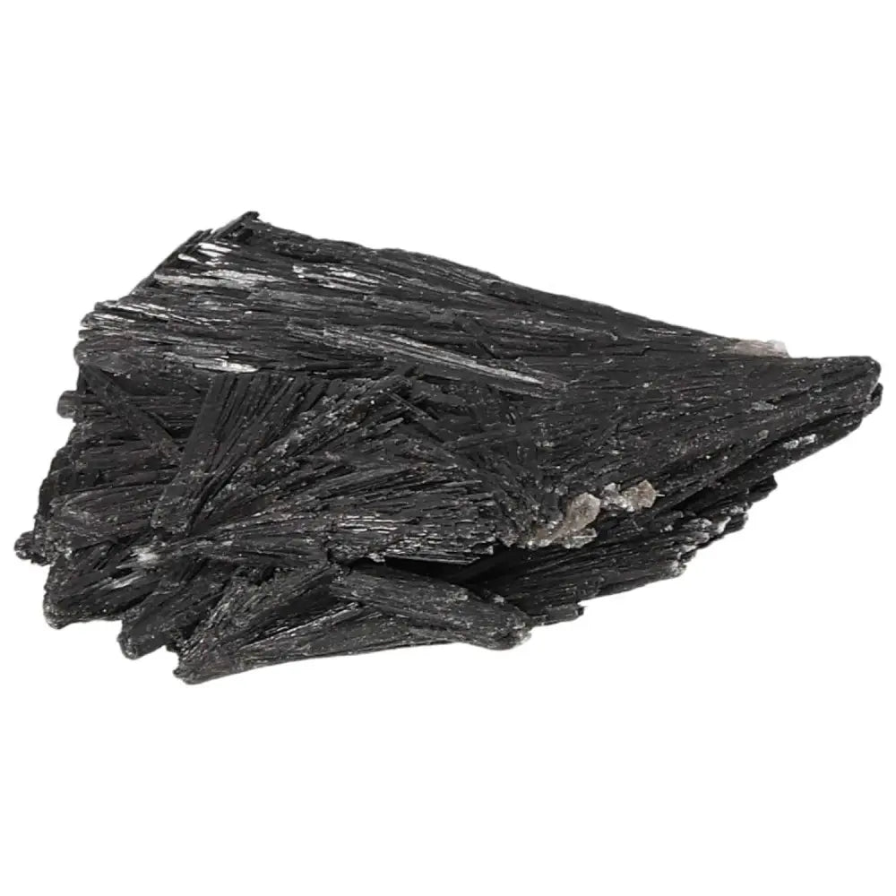 Black Kyanite crystal promoting introspection and clarity, ideal for meditation and conflict resolution from Sylvia Crystals.