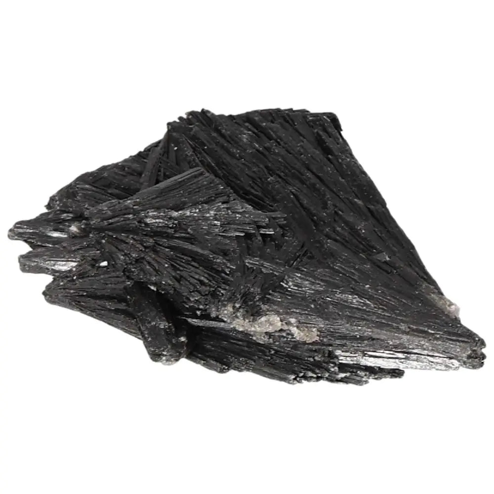 Premium Black Kyanite crystal for meditation and conflict resolution from Sylvia Crystals, known for clarity and harmony enhancement.