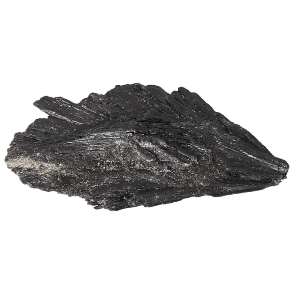 Black Kyanite crystal from Sylvia Crystals, ideal for meditation and spiritual growth, promoting deep introspection and personal transformation.