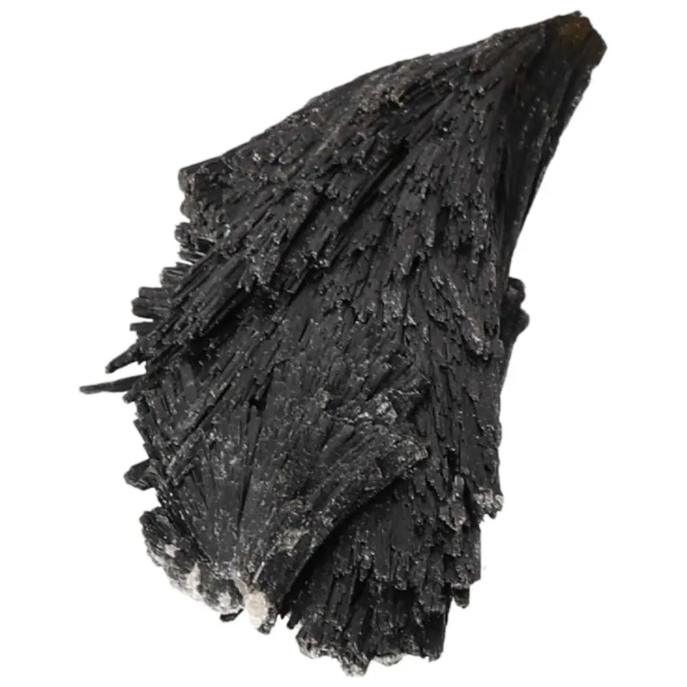 Black Kyanite crystal, a Sylvia Crystals premium product for meditation and introspection, showcasing luxury and conscious living.