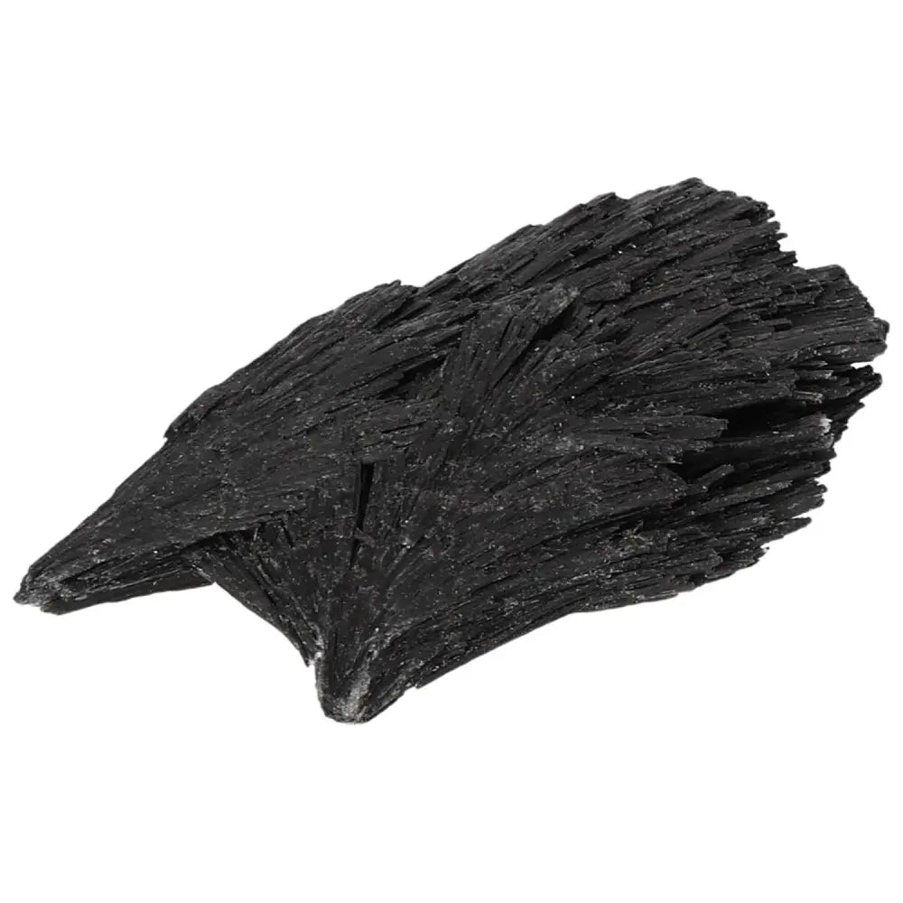 Black Kyanite crystal from Sylvia Crystals, ideal for meditation and personal growth, boosting clarity and introspection.
