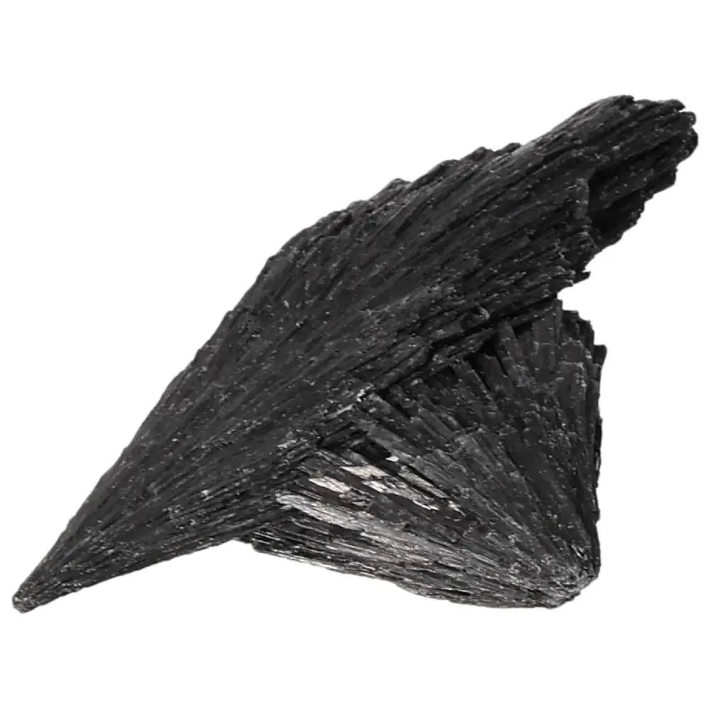Black Kyanite crystal by Sylvia Crystals, promoting self-discovery and clarity with its unique, transformative energy.