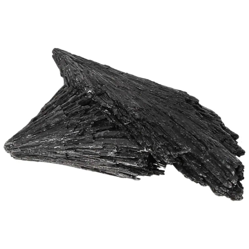 Black Kyanite crystal from Sylvia Crystals, promoting clarity and self-discovery with deep transformative energy.
