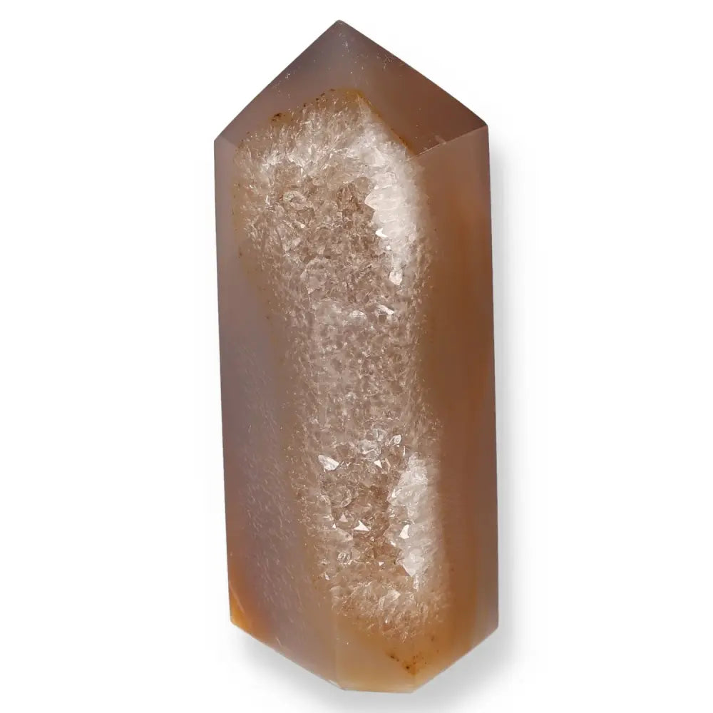 Agate Geoded Point stone, enhancing tranquility and balance with its aesthetic and harmonious charm.