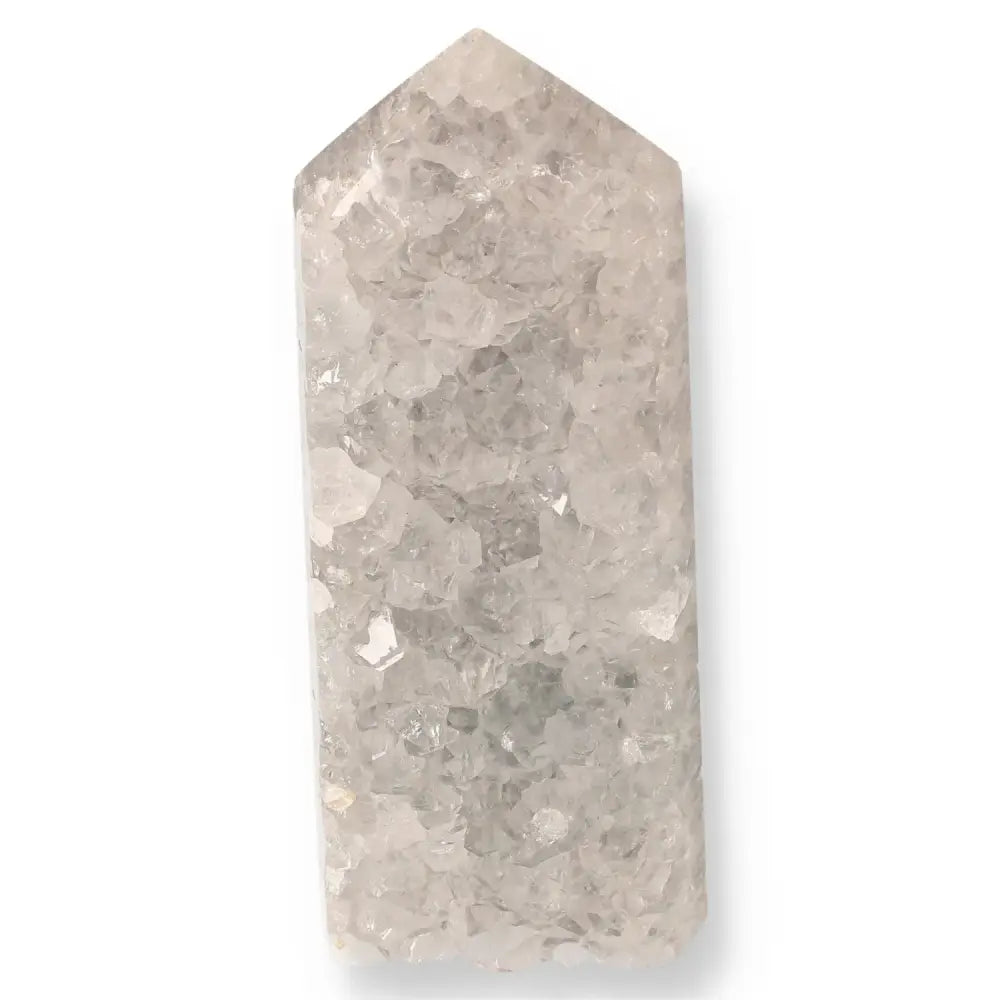 Clear agate geode point crystal for harmony and balance