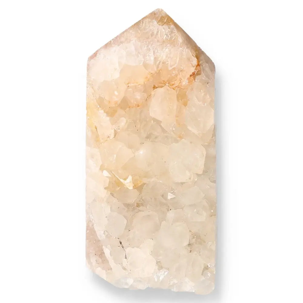 Natural Agate Geoded Point crystal for balance and harmony, showcasing translucent layers with a calming and serene appearance.