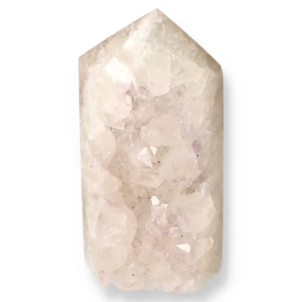 Agate Geoded Point with intricate patterns and vibrant hues, promoting balance and tranquility in any space.