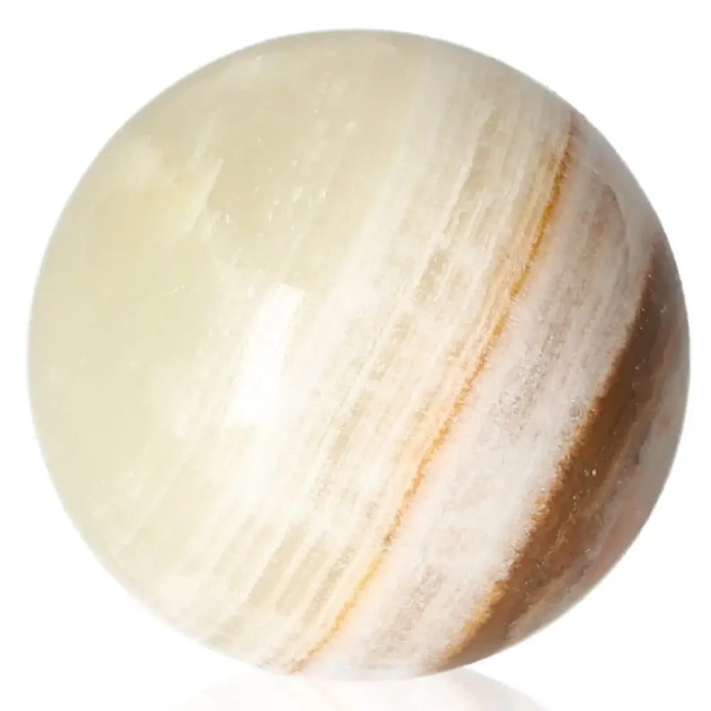 Onyx Sphere 6cm with captivating striations, symbolizing strength and endurance, ideal for decor and personal empowerment.