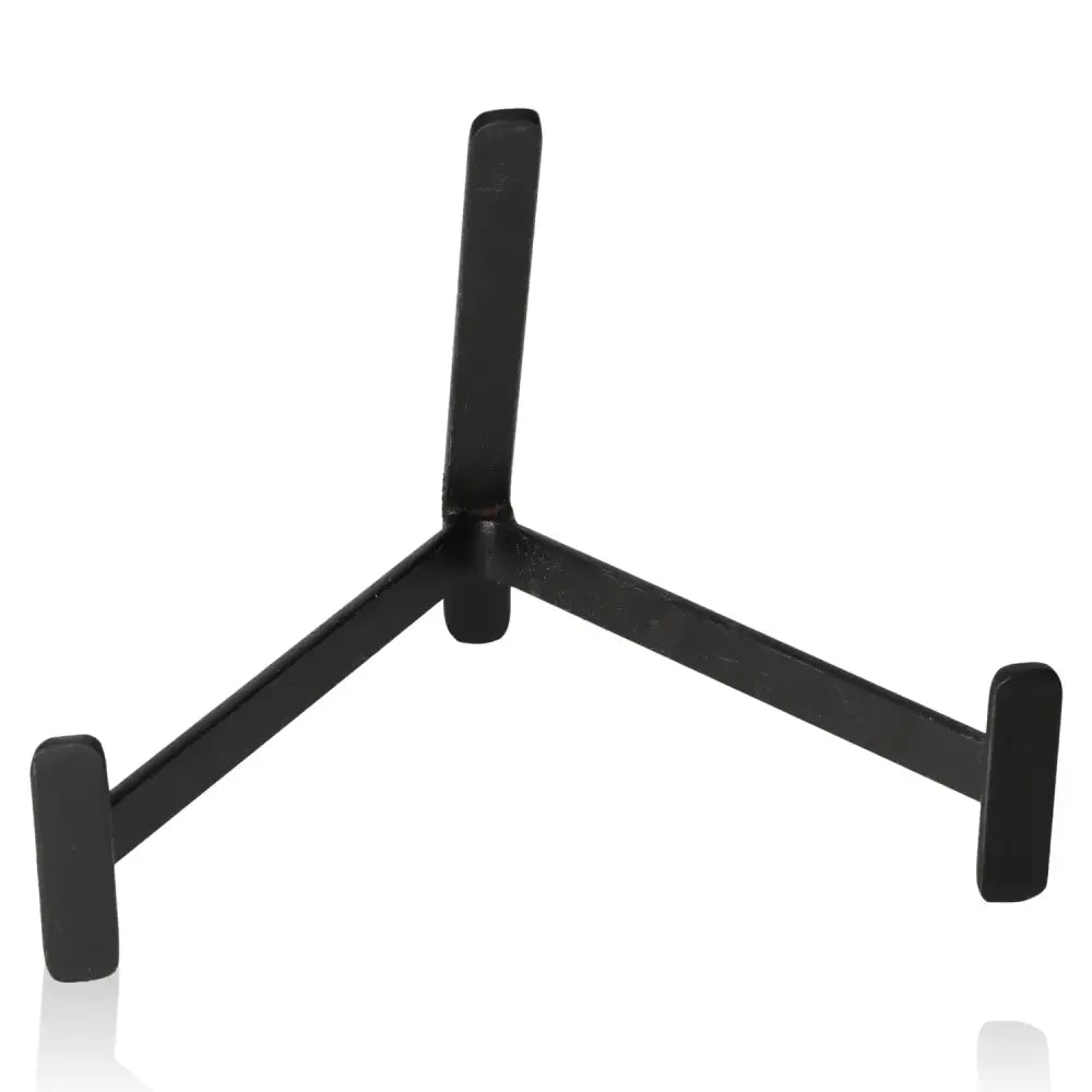 Sleek black stand designed as a base for displaying stones, minimalist and modern in style, suitable for home decor or exhibition use.