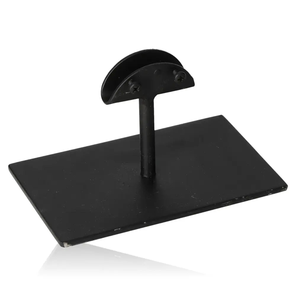 Sturdy black base designed for securely holding stones, featuring a sleek and durable construction for versatile use in various settings.