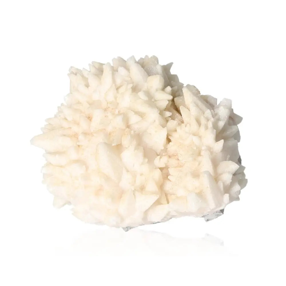 Rhodochrosite crystal cluster, known for its love-attracting properties, enhances emotional relationships and ensures restful sleep.