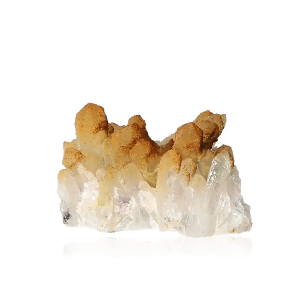 Clear Quartz with Goethite crystal, showcasing earthy and celestial elegance from Sylvia Crystals' premium gemstone collection