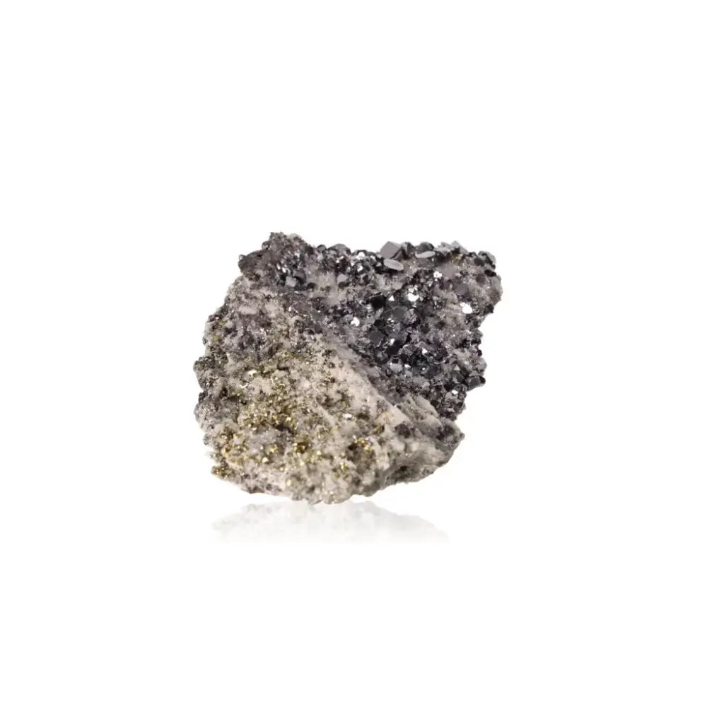 Galena with Quartz, Chalcopyrite, and Sphalerite crystal cluster by Sylvia Crystals, harmonizing energy and spiritual alignment.