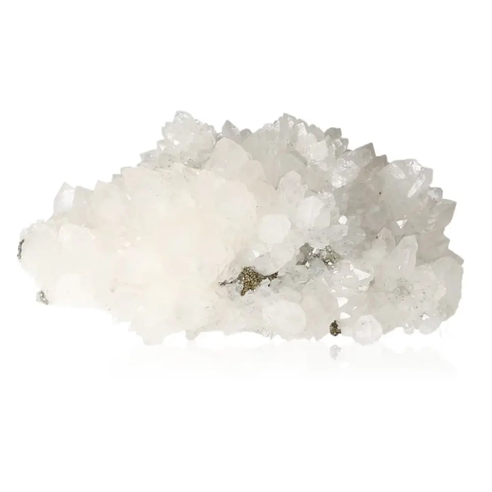 Raw quartz crystal cluster showcasing natural brilliance and clarity, ideal for enhancing energy flow and mental focus.