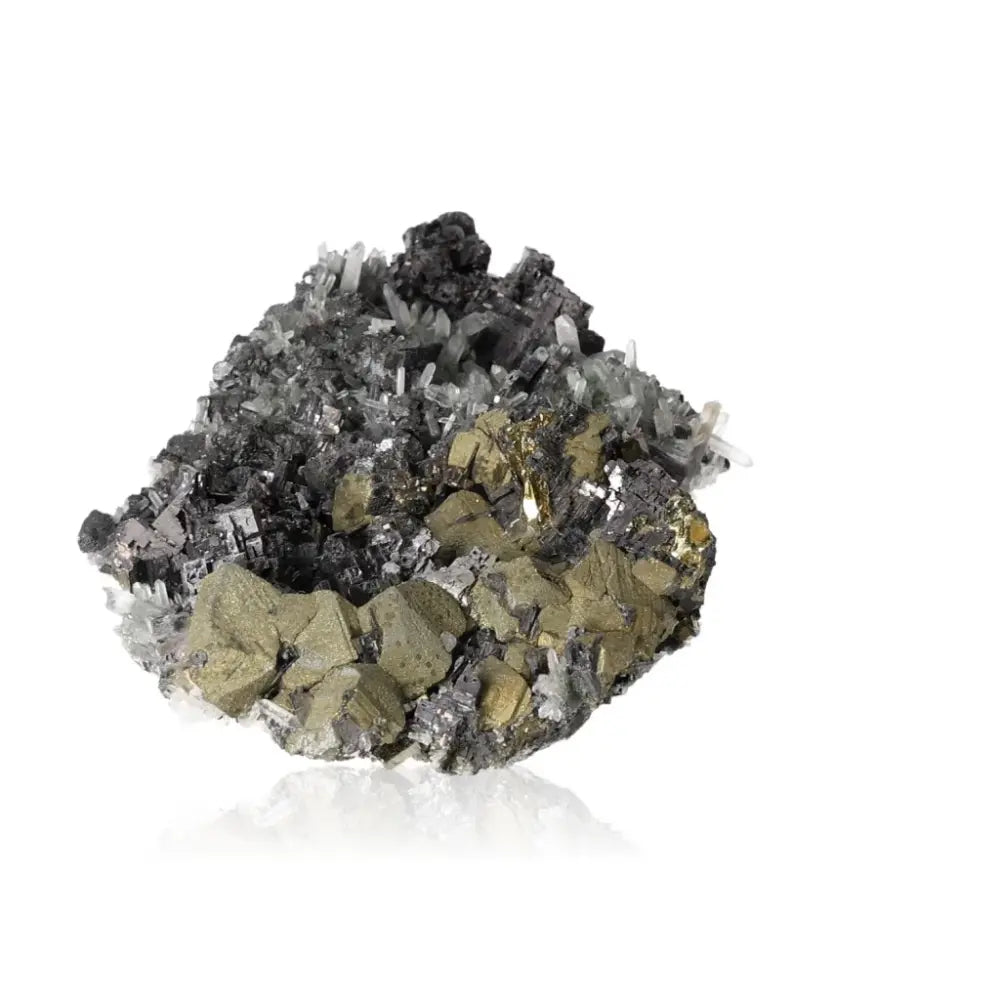 Galena mineral stone displaying its crystal structure and metallic luster, known for transformation and protective grounding properties.