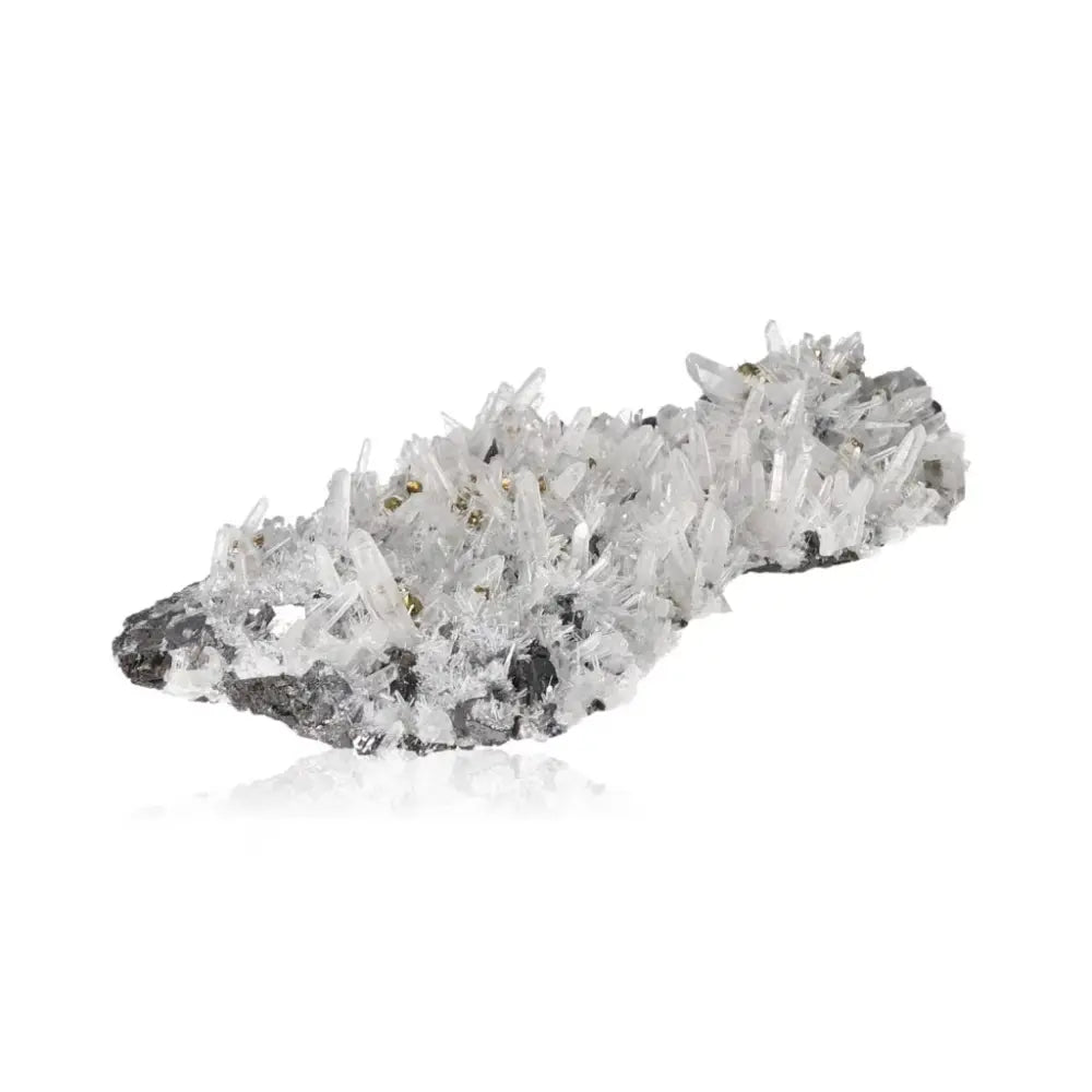 Quartz with Sphalerite and Chalcopyrite crystal cluster for energy and clarity in meditation and spiritual work