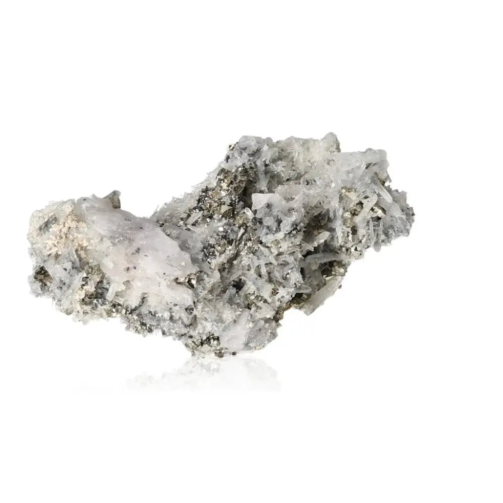 Quartz with Pyrite and Calcite crystal from Sylvia Crystals, showcasing natural elegance and spiritual energy.