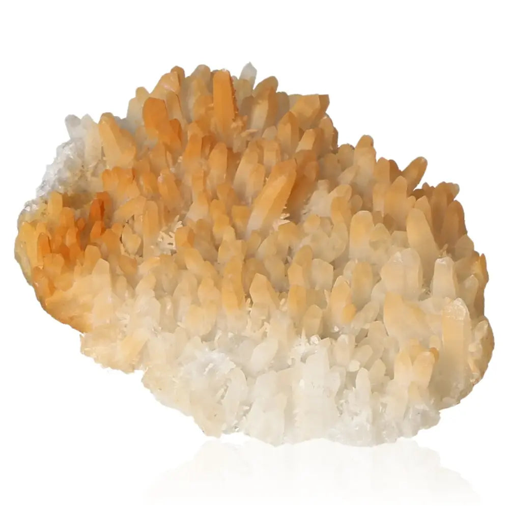 Quartz with Goethite crystal cluster showcasing vibrant coloration and sparkling clarity, ideal for energy healing and meditation purposes.