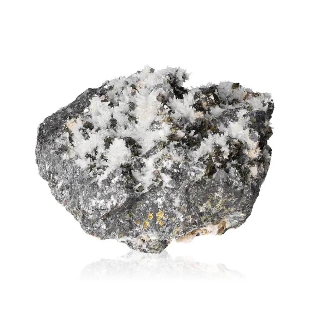 Galena stone showcasing natural crystal formations, known for its soul-body balance and grounding properties in esoteric practices.