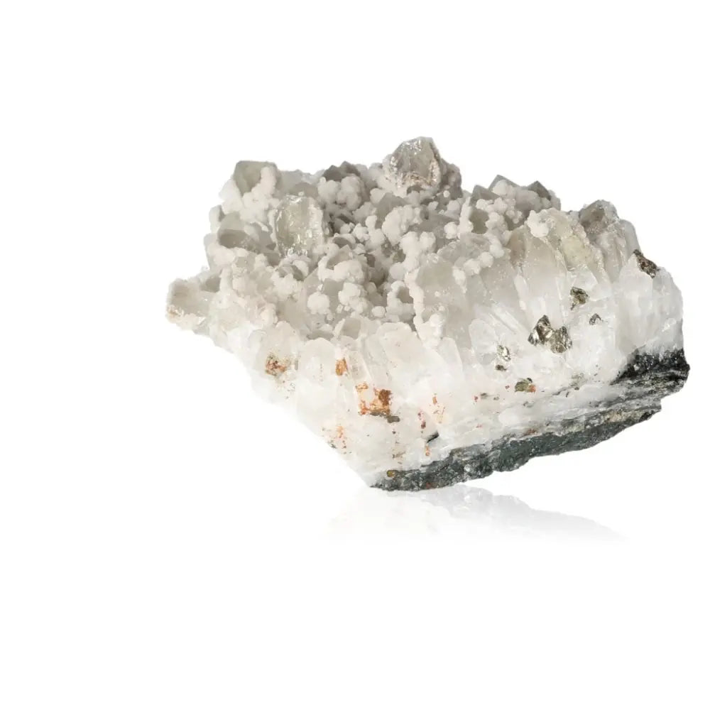 Quartz with Calcite crystal showcasing clarity and transformative energy; ideal for spiritual illumination and grounding strength.