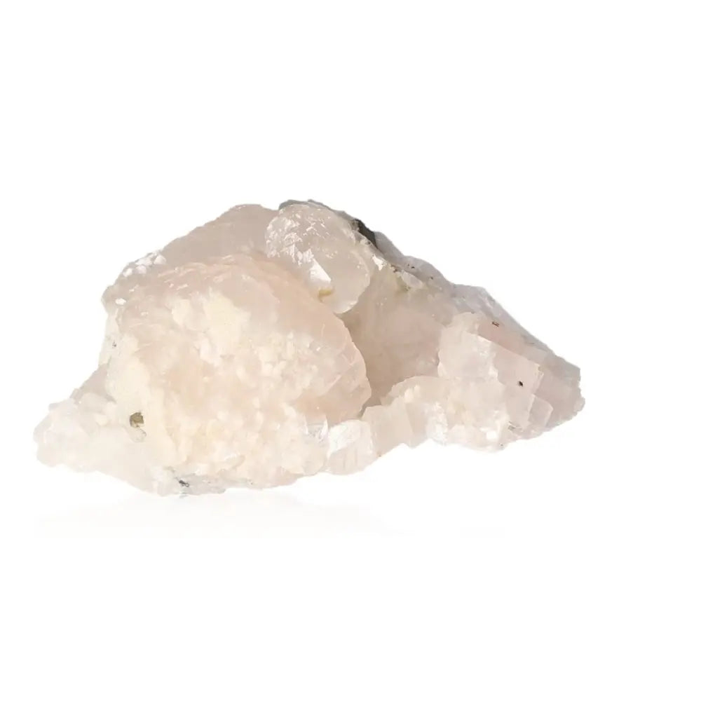 Mangano Calcite crystal promoting love, compassion, and emotional healing with soft pink hues and gentle energy.