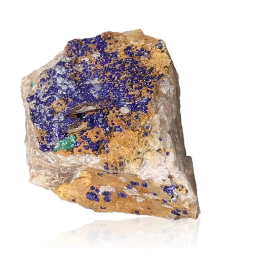 Azurite mineral specimen showcasing deep blue hues and unique patterns, ideal for mental clarity, focus, and personal growth.