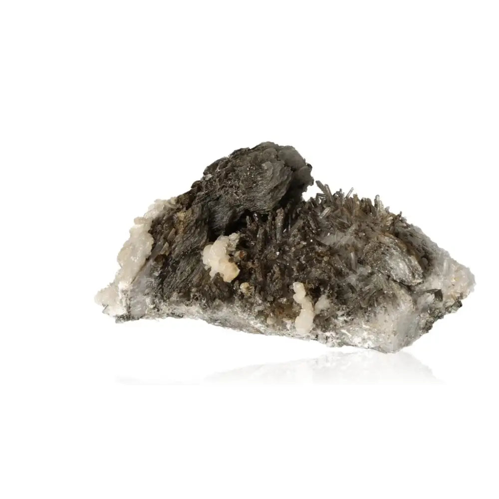 Quartz with calcite mineral specimen showcasing varied hues and textures, ideal for enhancing spiritual harmony and inner balance.