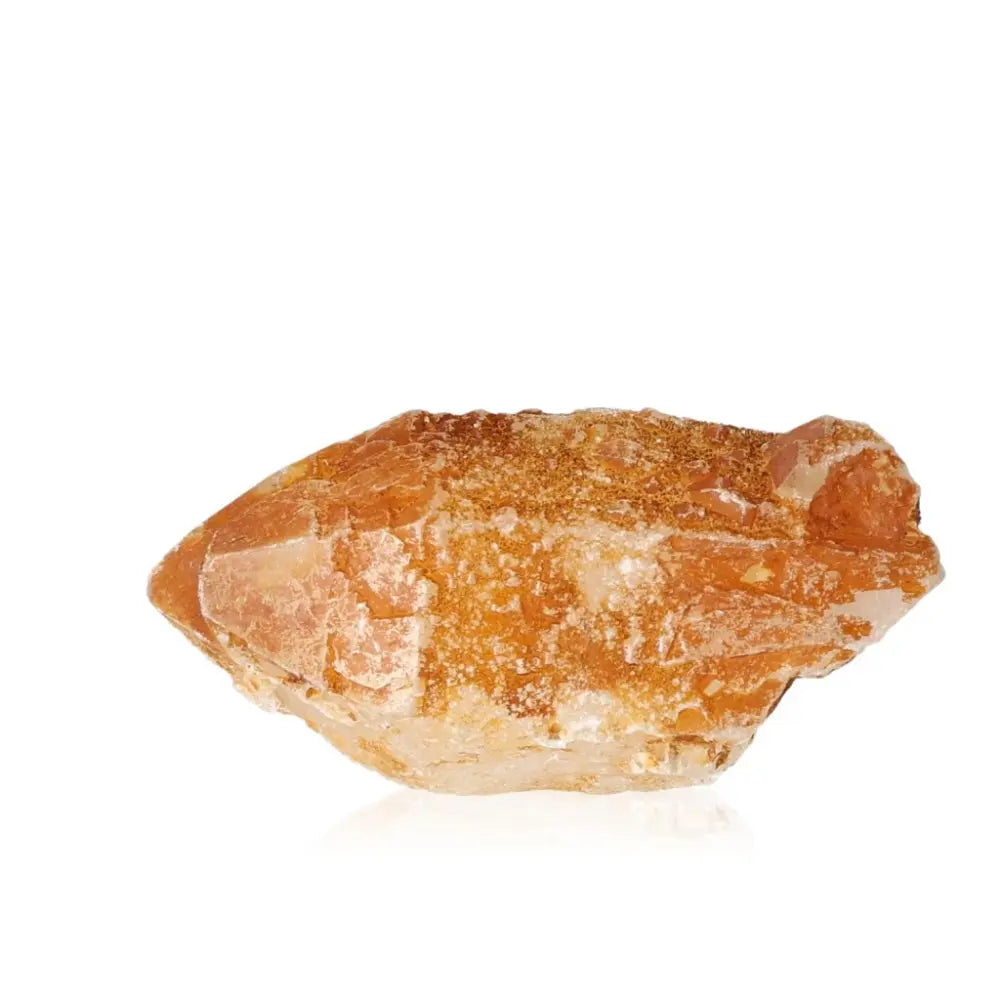 Quartz Crystal with Iron Oxide, showcasing natural artistry and spiritual elegance by Sylvia Crystals.