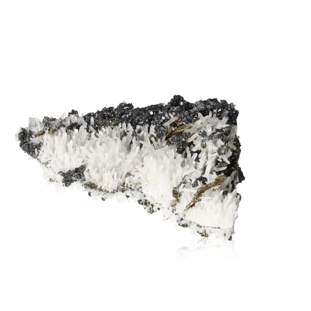 Galena with Quartz mineral specimen for transformation and spiritual exploration, promoting harmony in soul and body.