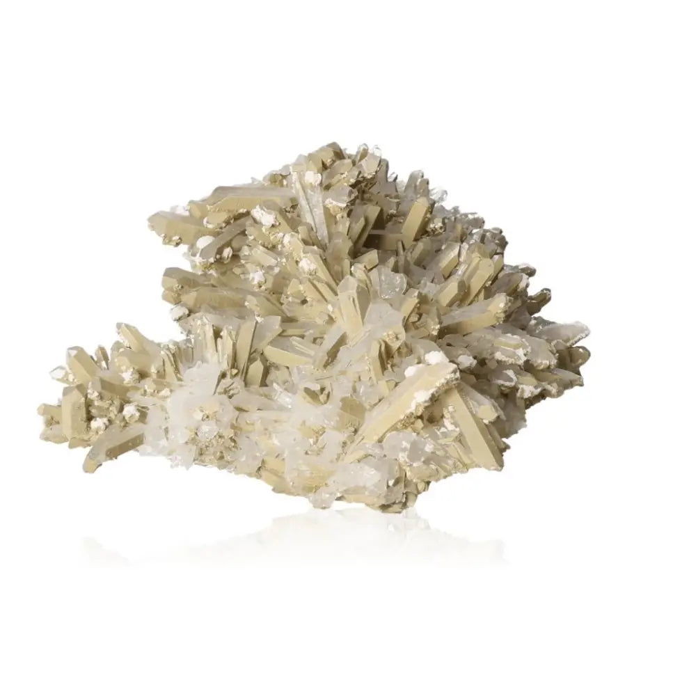 Natural quartz crystal cluster showcasing clarity and sparkle, ideal for enhancing energy and focus in home decor